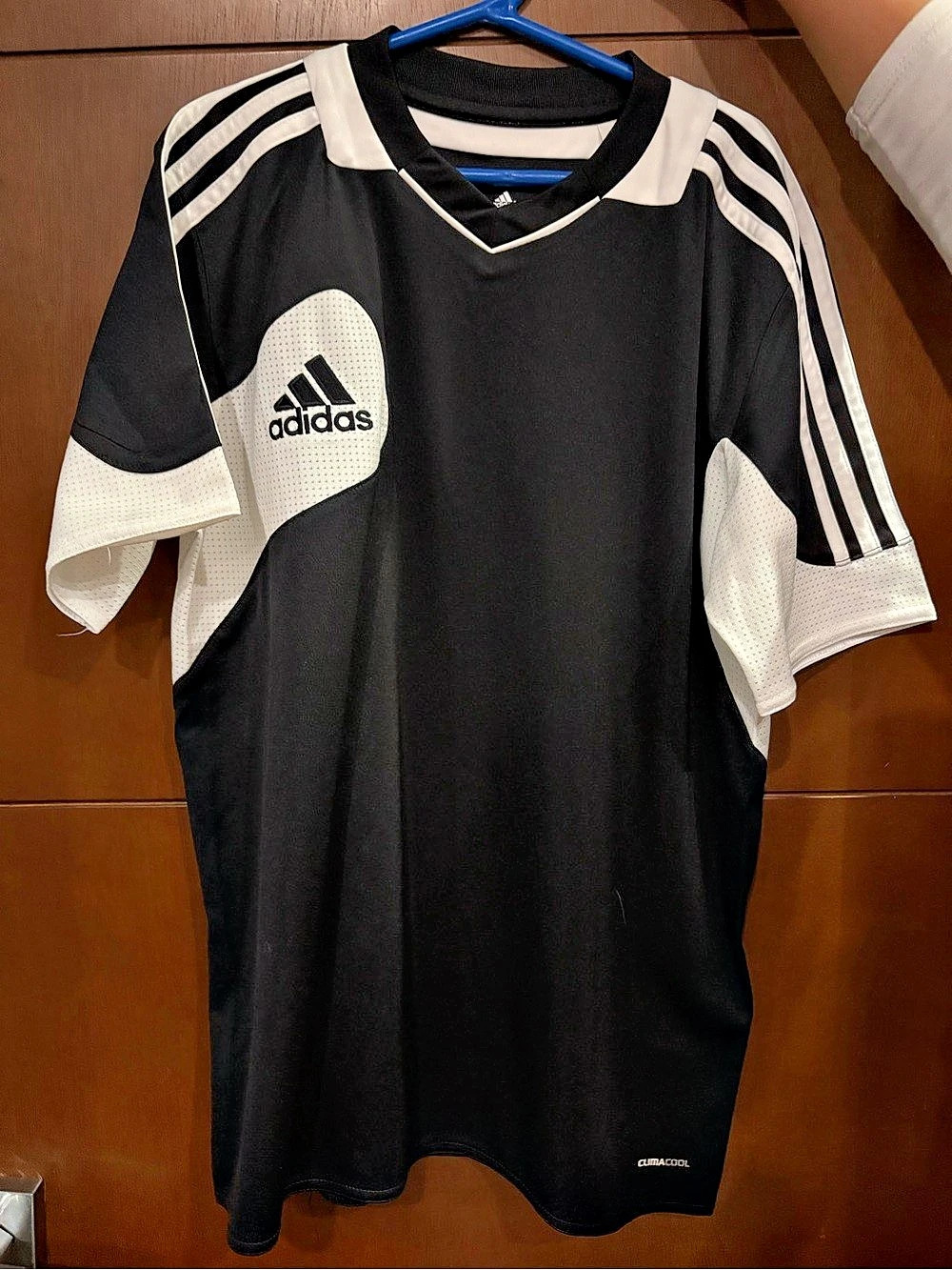 adidas Color Block Soccer Jersey Black & White Size Medium